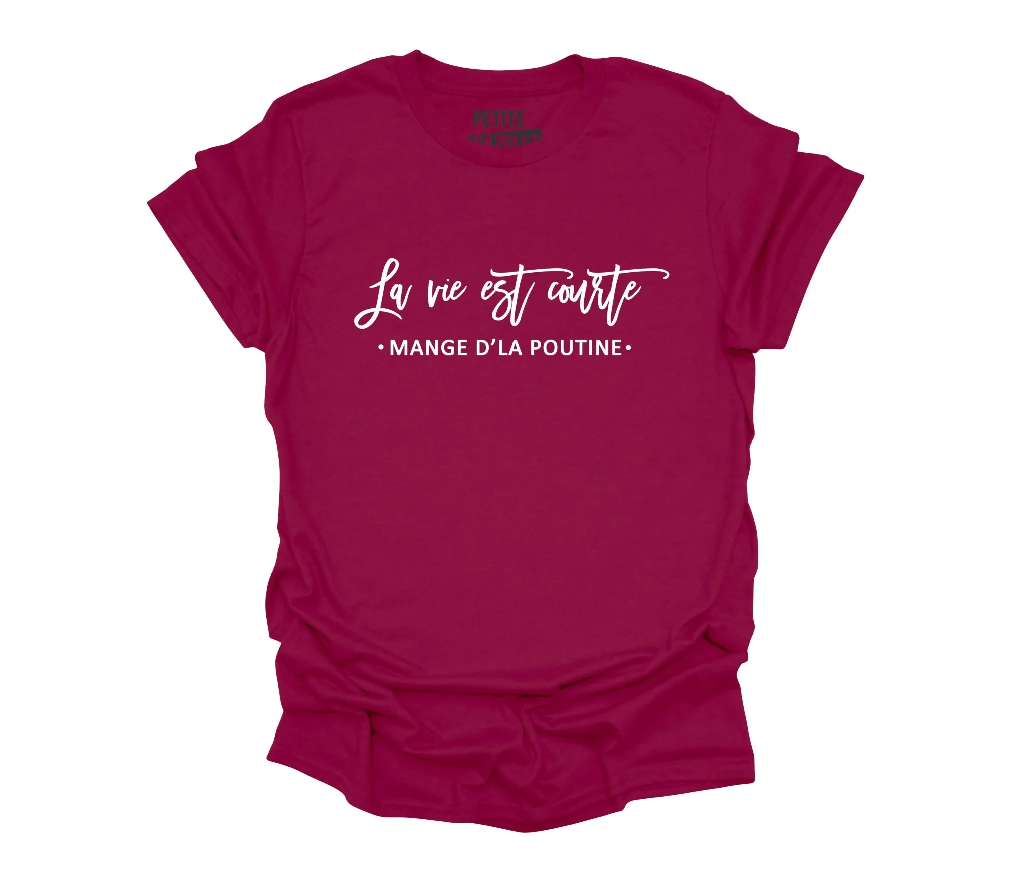 TSHIRT COL ROND | La vie est courte, mange d'la poutine – Image 8