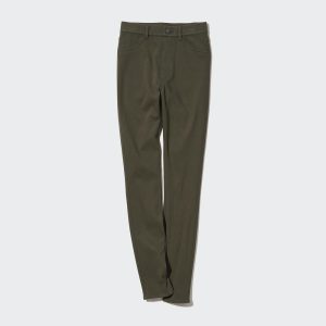 Leggings Uniqlo Heattech Ultra Stretch Thermal Long Femme Vert Olive P8325109