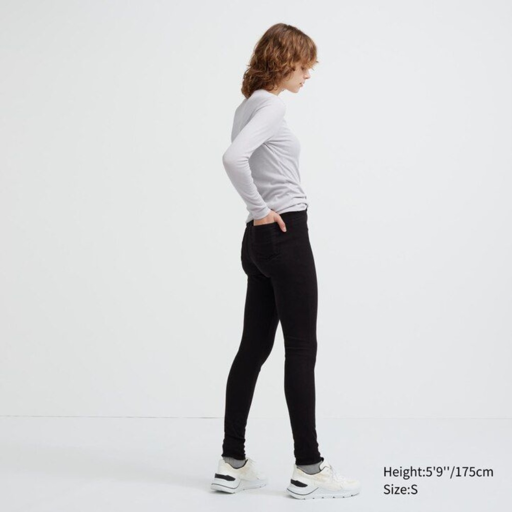 Leggings Uniqlo Heattech Ultra Stretch Thermal Long Femme Vert Olive P8325109 – Image 2