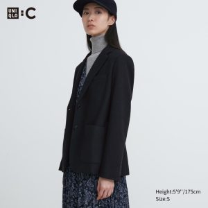 Vestes Uniqlo Brushed Jersey Blazer Femme Noir O0173426