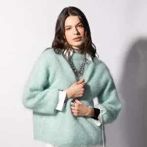 Pull col rond en mohair Jade