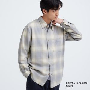 Chemises Uniqlo Flannel Checked Homme Grise Z9487163