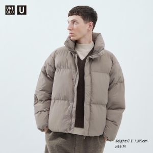 Vestes Uniqlo Rembourré Volume Homme Beige S6490182