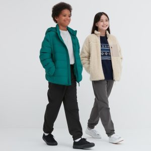 Pantalons de jogging Uniqlo Warm Stretch Doublée Enfant Noir H9165428