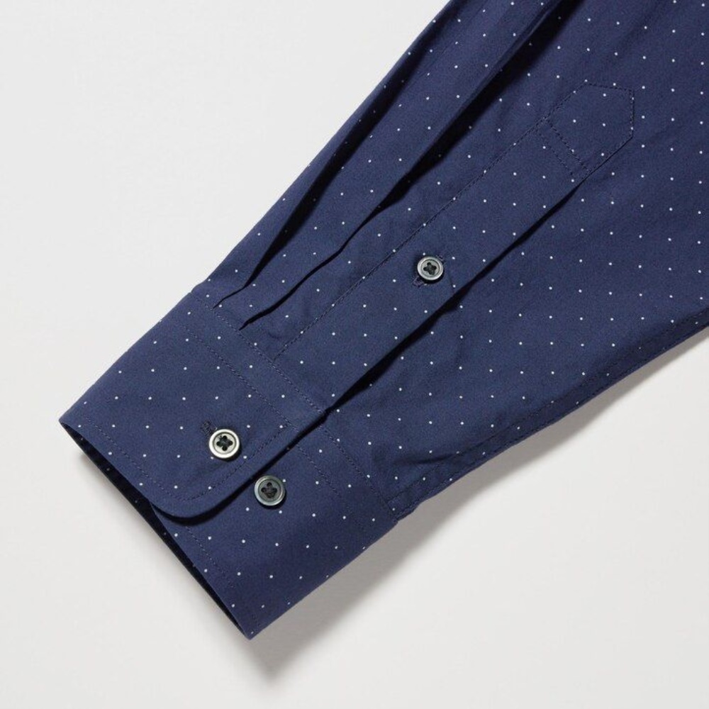 Chemises Uniqlo Extra Fine Coton Broadcloth Coupe Régulière Printed Regular Collar Homme Blanche S3269804 – Image 5
