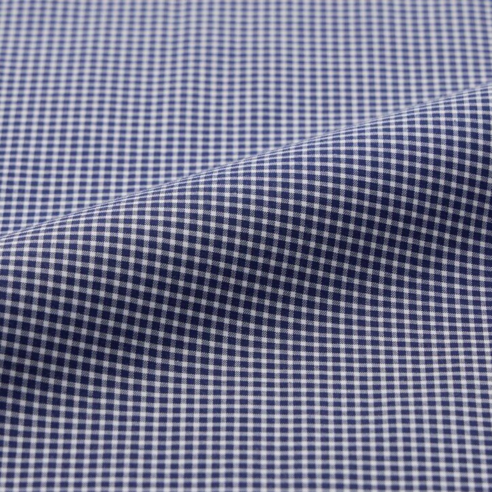 Chemises Uniqlo Easy Care Stretch Coupe Ajustée Checked Semi Cutaway Collar Homme Bleu Marine J7014368 – Image 6