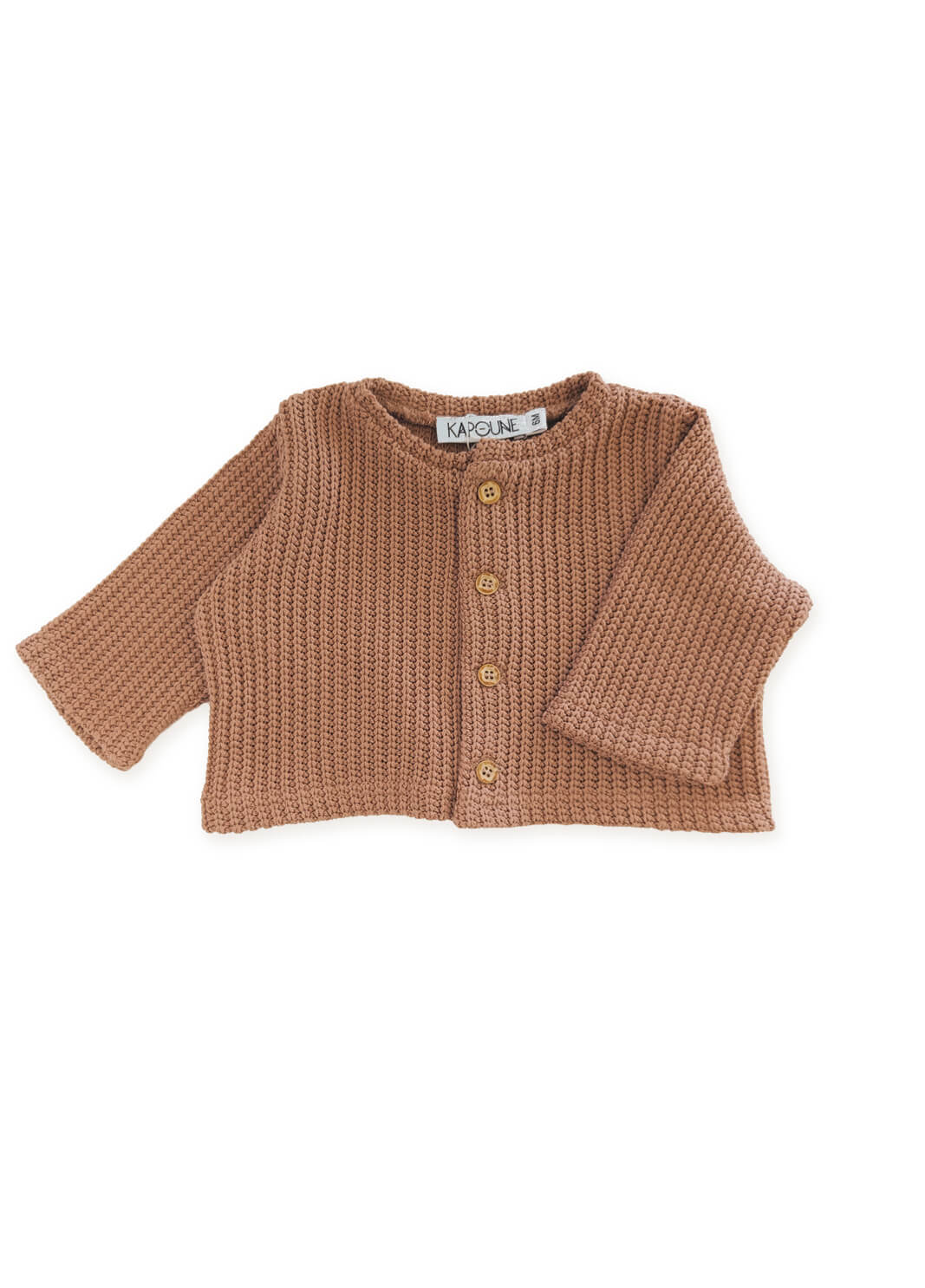 Gilet enfant tricot peche – seconde main – 3 ans