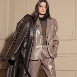 Veste blazer rayé Ana Cappuccino