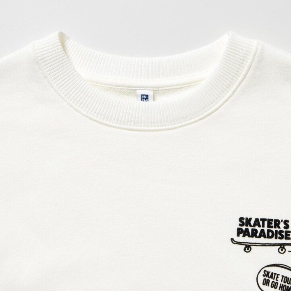 Sweatshirt Uniqlo Ultra Stretch Graphique Enfant Blanche A8146537 – Image 5