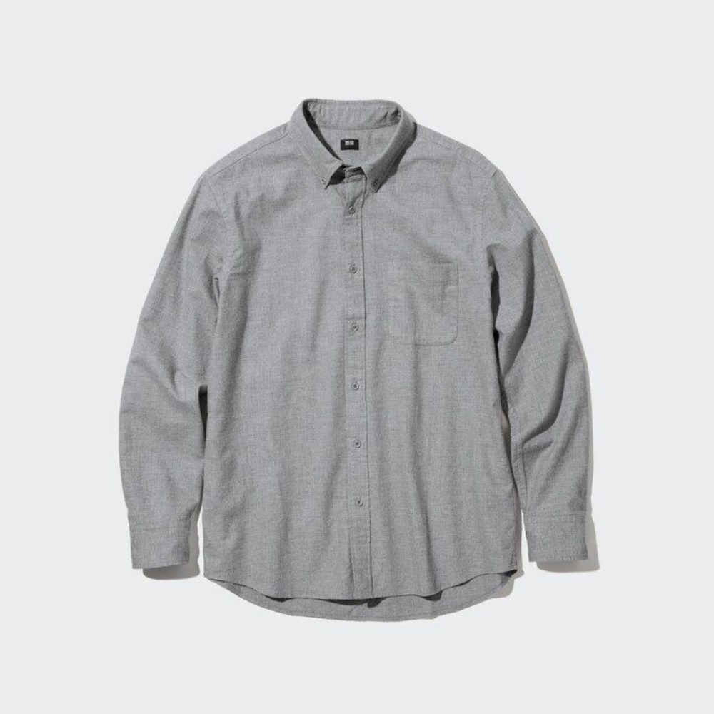Chemises Uniqlo Flannel Regular FiT-Shirt Homme Vert Olive P3046917 – Image 5