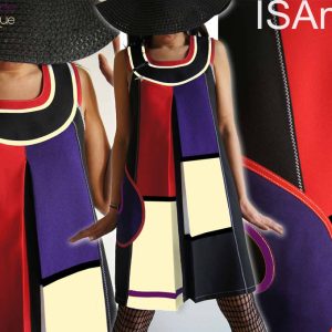 Robe trapèze graphique colorée de style Mondrian
