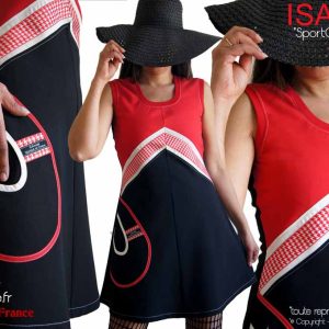 Robe Rayure noire Rouge écru style sport chic made in France