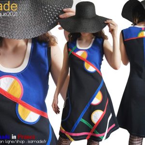 Robe graphique multicolore créateur