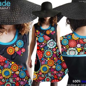 Robe multicolore colorée wax créateur