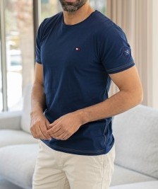 Tee-shirt BENJAMIN homme – Marine, Rouge ou Bleu – Coton doux et stretch