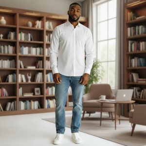 Chemise Blanche Homme Slim (924L) – Repassage Facile – Élégance Italienne