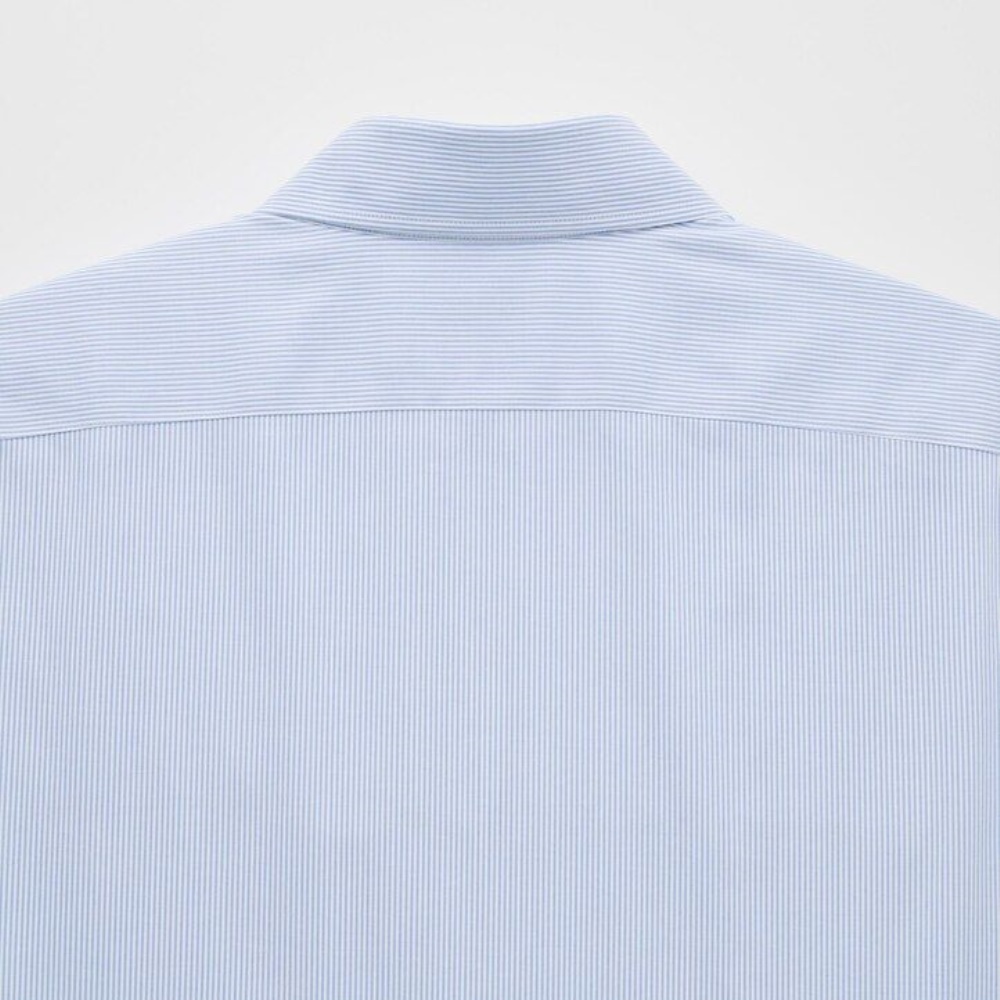 Chemises Uniqlo Super Non Iron Coupe Ajustée Rayé Semi Cutaway Collar Homme Bleu S0574231 – Image 5