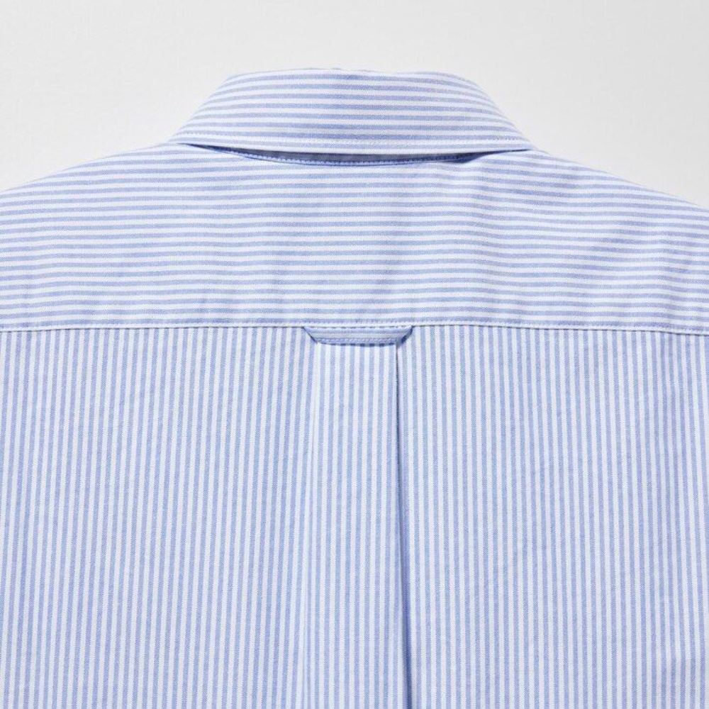 Chemises Uniqlo Coupe Ajustée Rayé Oxford Homme Vert M4158630 – Image 5