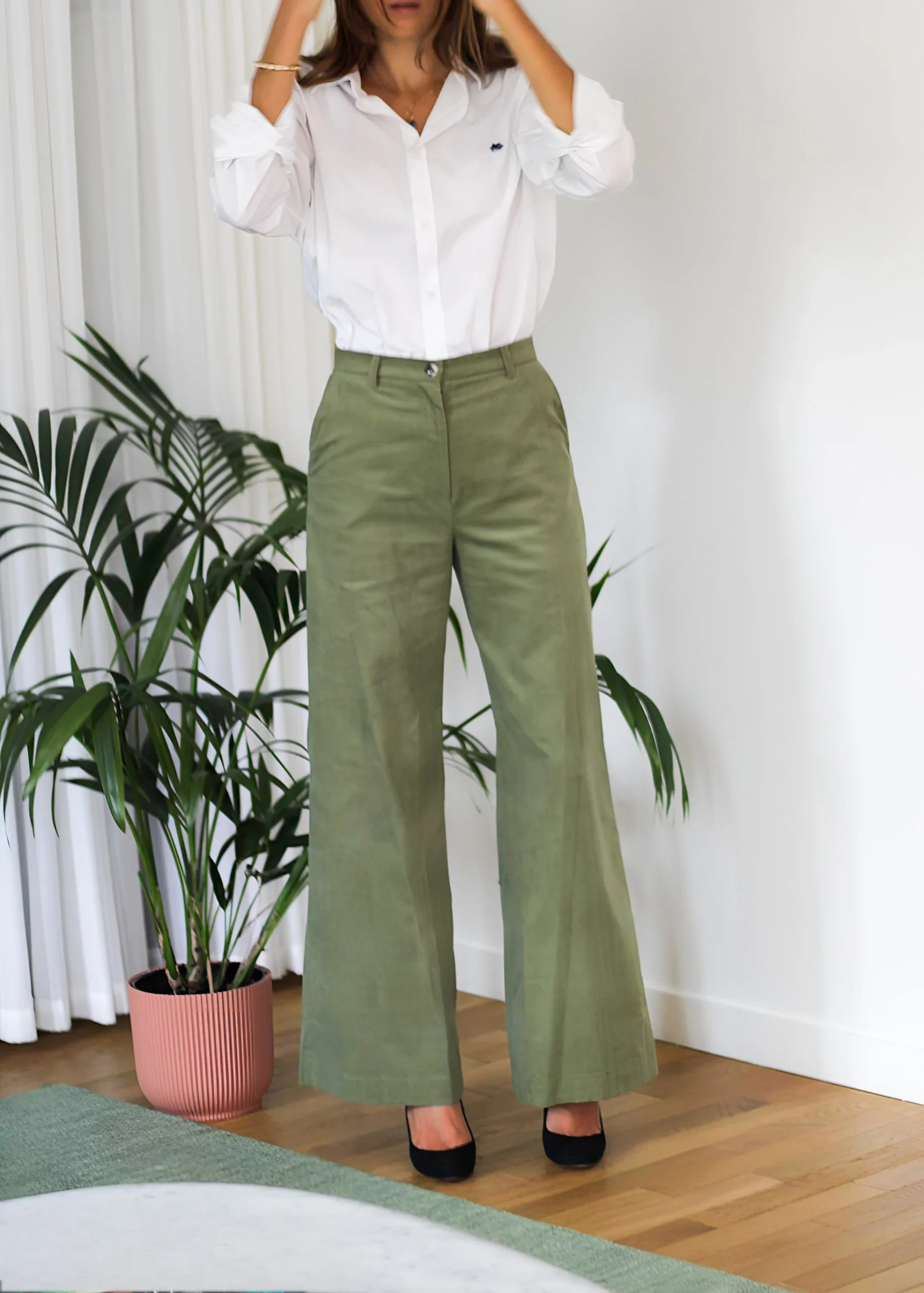 Pantalon Agathe - Pistache Buttes-Chaumont – Image 3