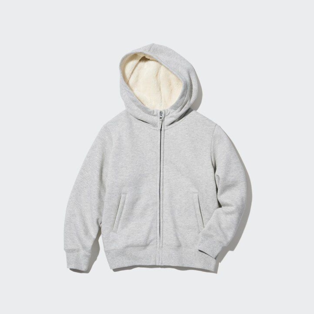 Vestes Uniqlo Pile Doublée Sweat Zipped Hoodie Enfant Bleu Marine Y4267159 – Image 3