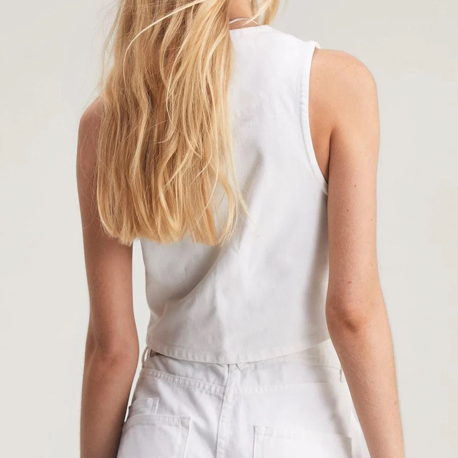 Petit Gilet Denim Blanc – Image 4