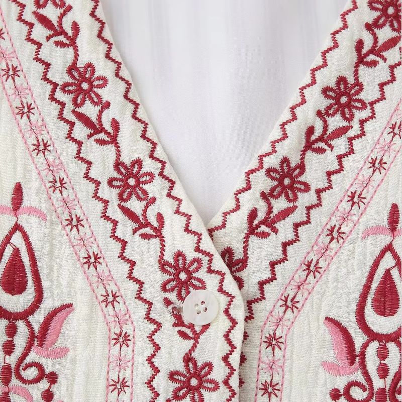 Gilet Brodé Fleurs – Image 4
