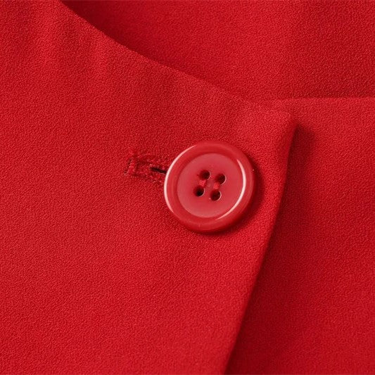 Gilet Femme Sans Manches Costume Rouge – Image 5