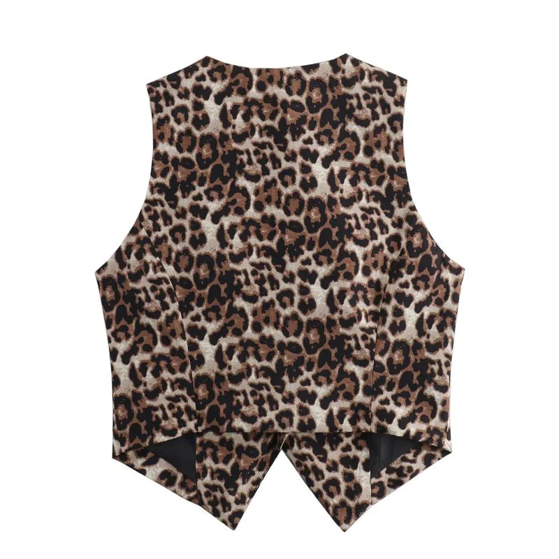 Gilet Court Motif Léopard – Image 6