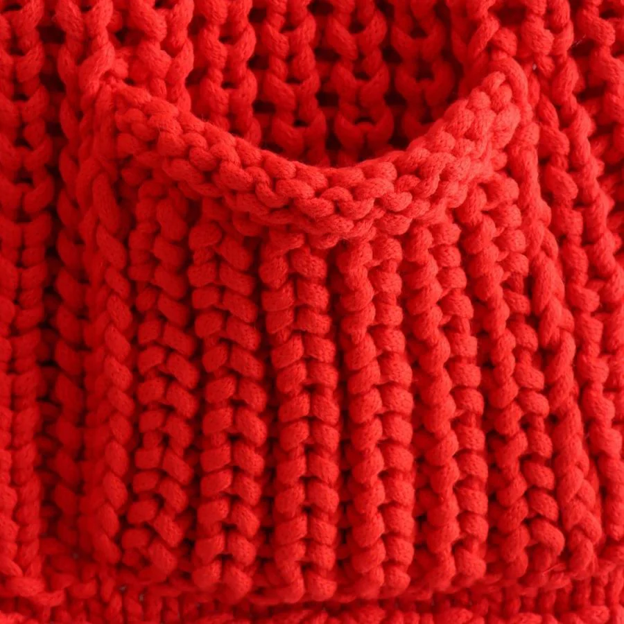 Gilet Sans Manches Rouge Tricoté – Image 4