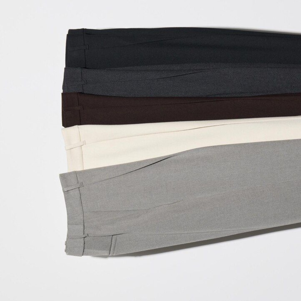 Pantalons Uniqlo Heattech Plissé Femme Marron Foncé O7408126 – Image 3