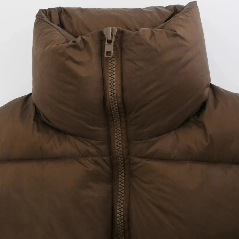 Gilet Marron Matelassé Coupe Courte – Image 4