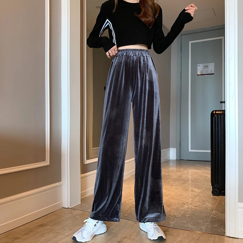 Pantalon Velours Gris Femme – Image 2