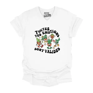 TSHIRT COL en V | Toutes tes émotions sont valides