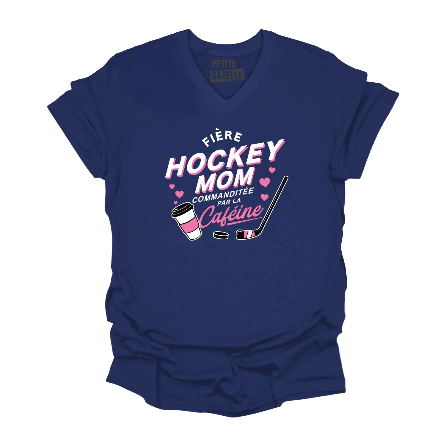 TSHIRT COL en V | Hockey Mom - Commanditée par la caféine – Image 4