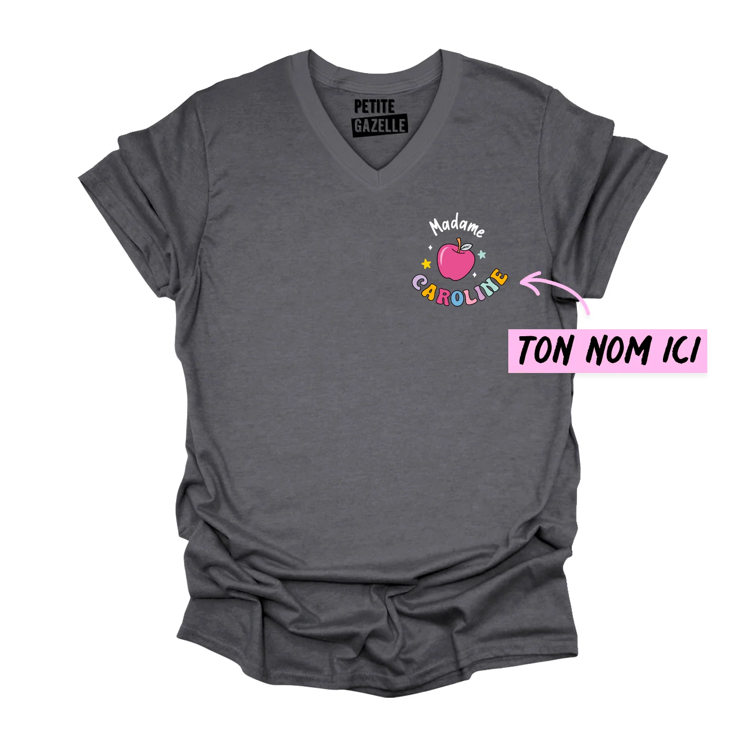 TSHIRT COL en V | Madame Pomme Pastel – Image 6