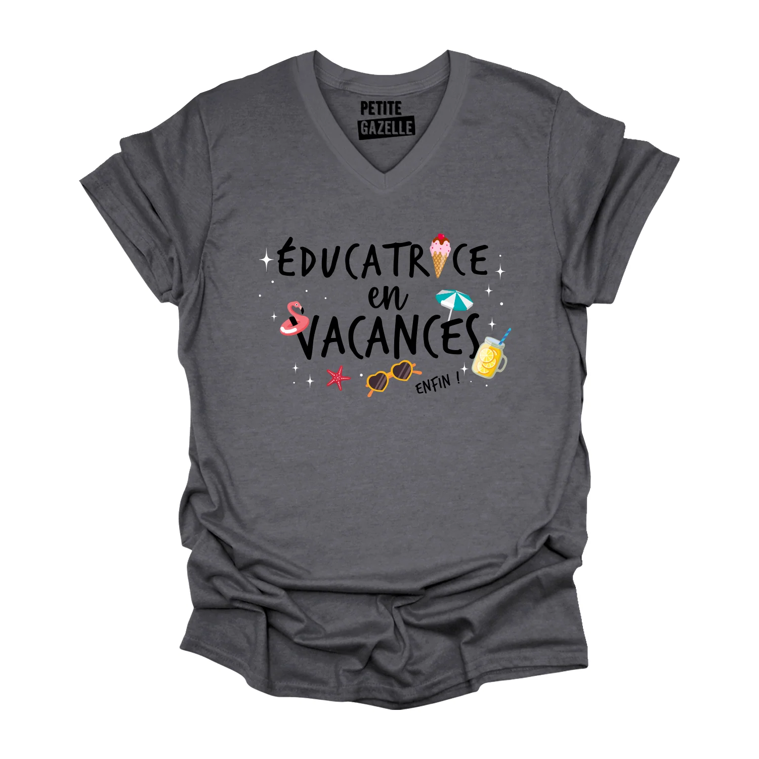TSHIRT COL en V | Éducatrice en vacances, enfin ! – Image 4