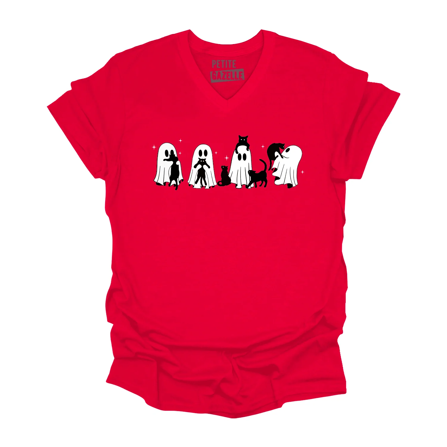 TSHIRT COL en V | Chats & Fantômes – Image 5