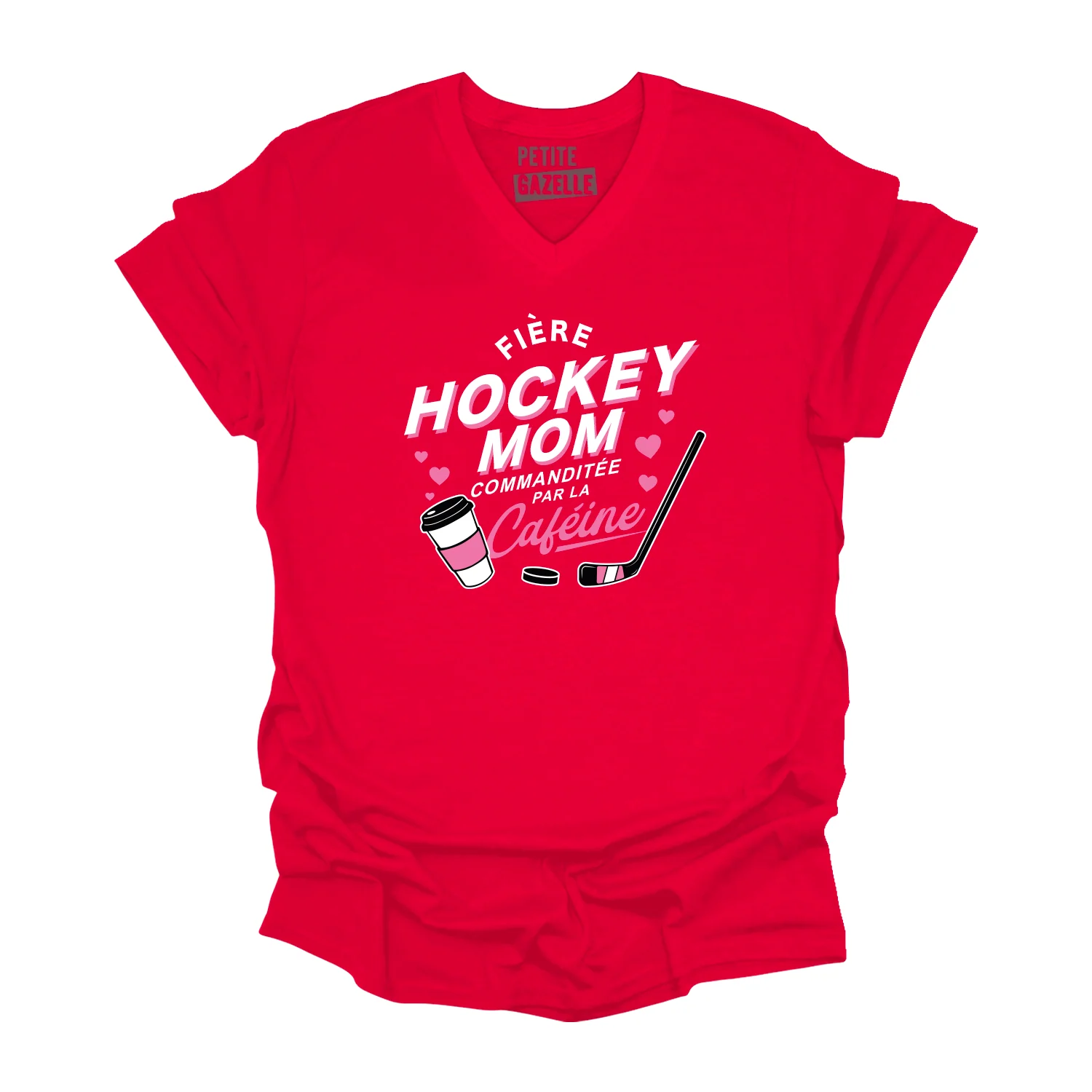 TSHIRT COL en V | Hockey Mom - Commanditée par la caféine – Image 5