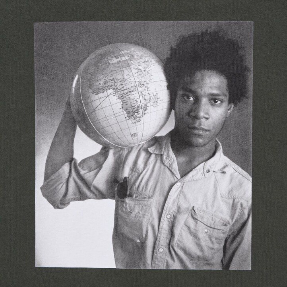 T Shirts Uniqlo Peace For All Graphique Jean Michel Basquiat And Christopher Makos Femme Grise Foncé G0732514 – Image 6