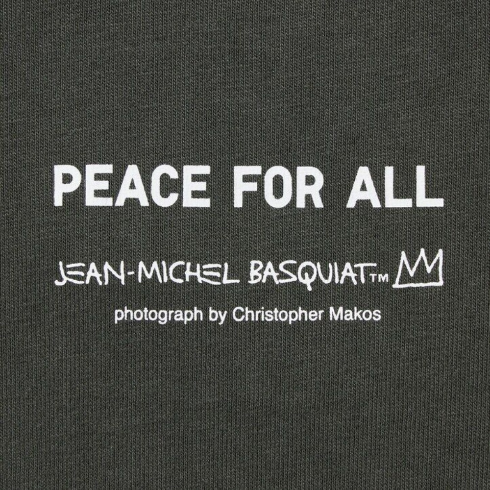 T Shirts Uniqlo Peace For All Graphique Jean Michel Basquiat And Christopher Makos Femme Grise Foncé G0732514 – Image 7