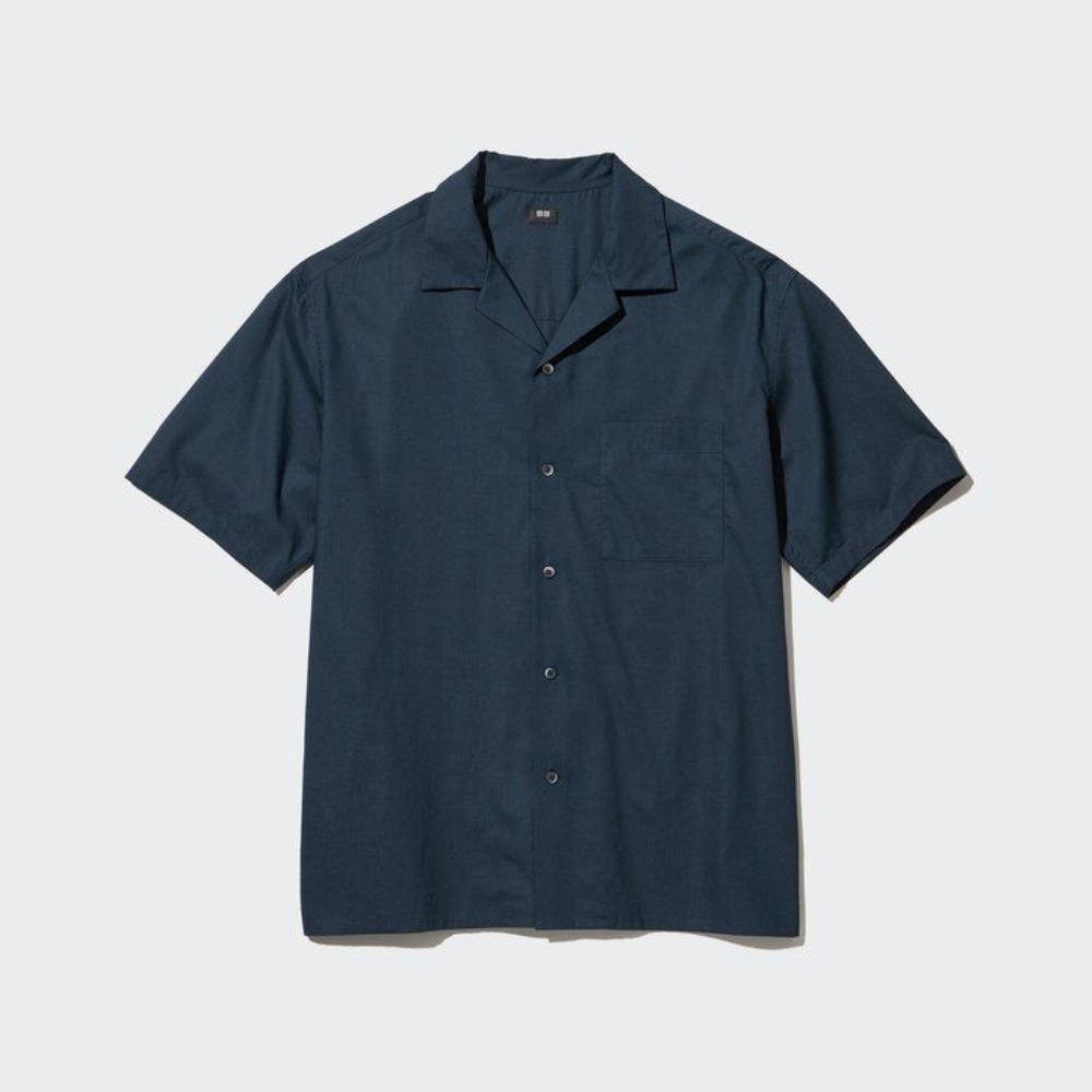 Chemises Uniqlo Décontractées Corta Sleeved Open Collar Homme Orange Foncé P9738602 – Image 2