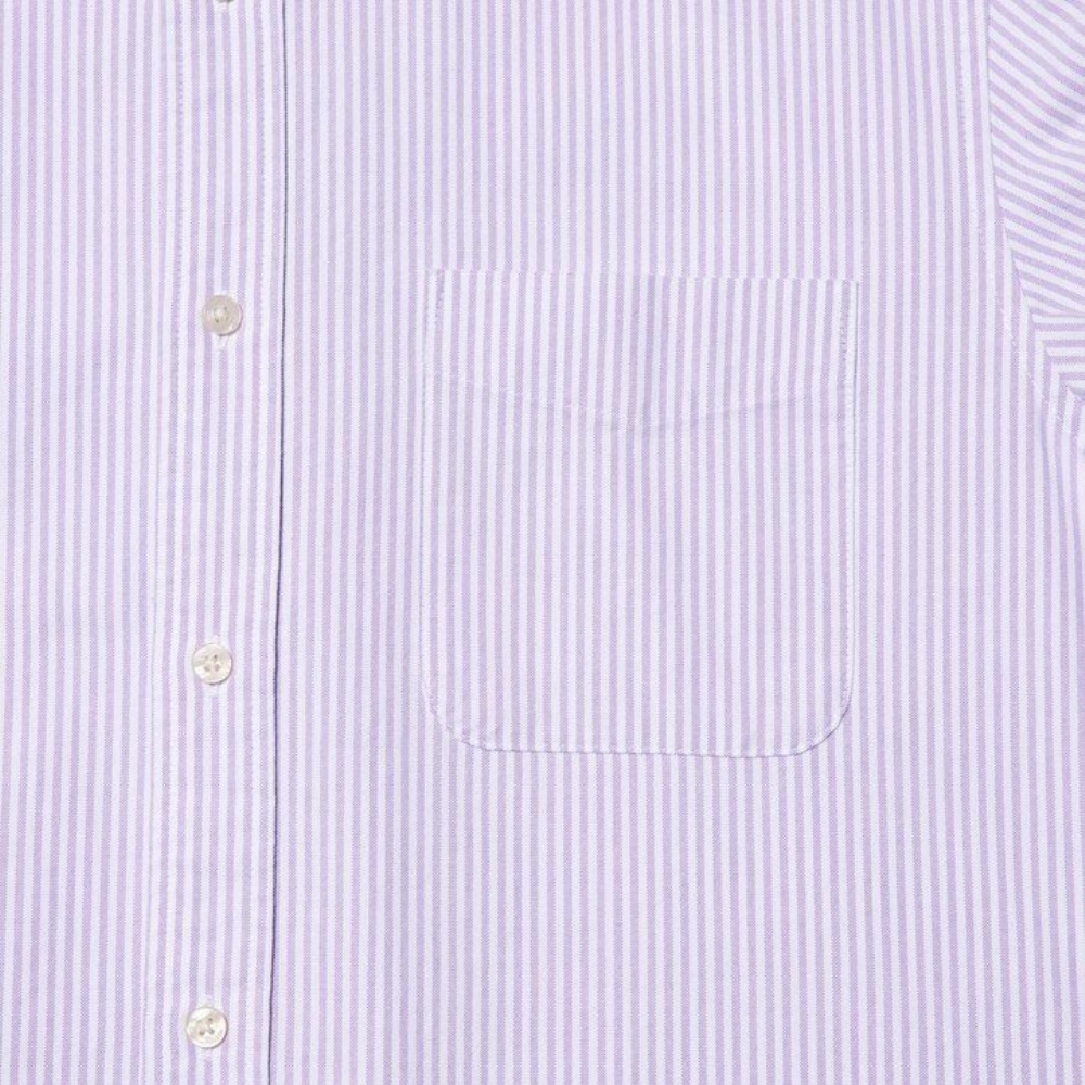 Chemises Uniqlo Coupe Ajustée Rayé Oxford Homme Grise P8360754 – Image 4