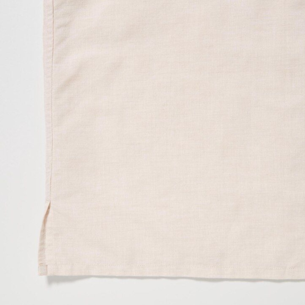 Chemises Uniqlo Linen Blend Corta Sleeved Open Collar Homme Beige Y6504237 – Image 6