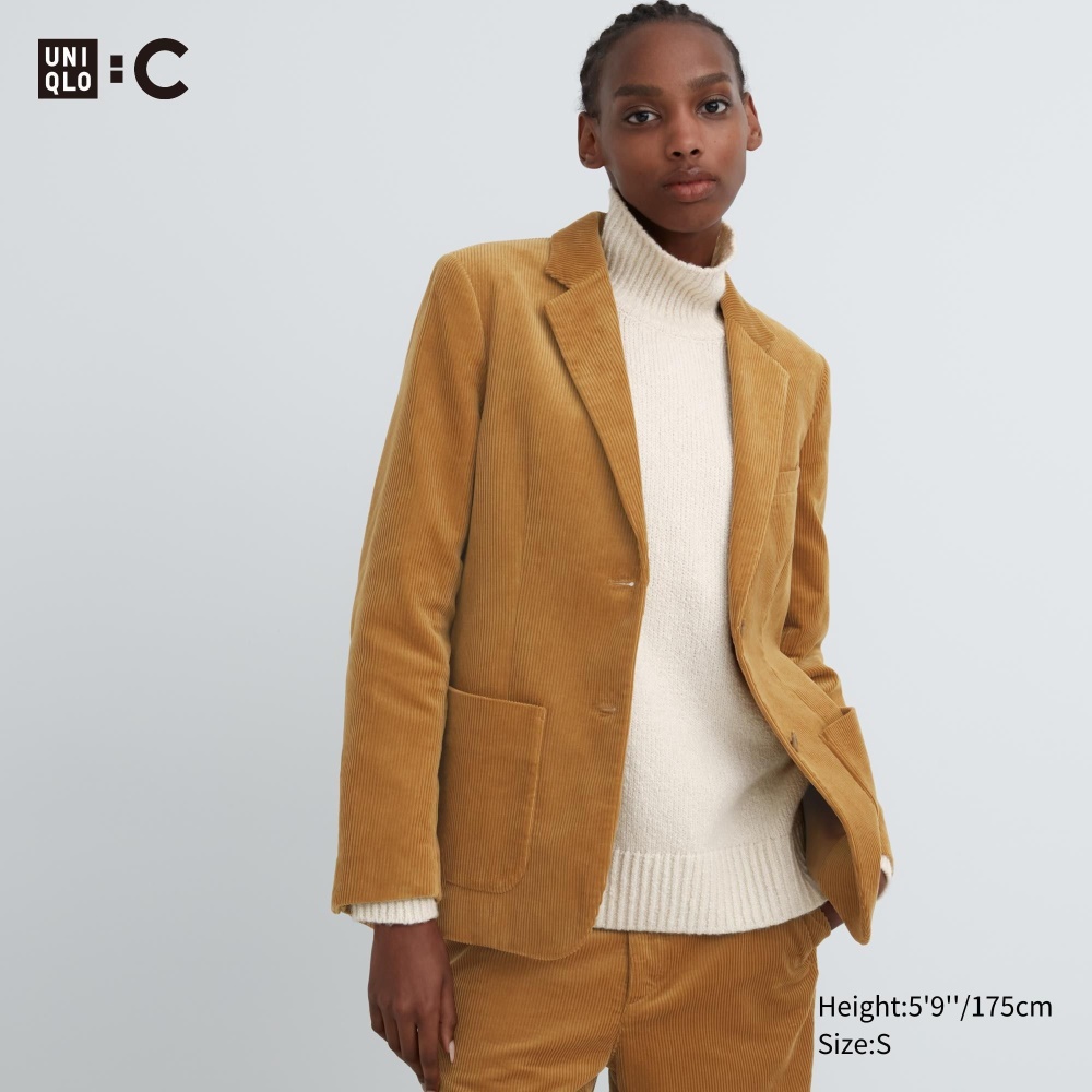 Vestes Uniqlo Corduroy Blazer Femme Marron A5261473