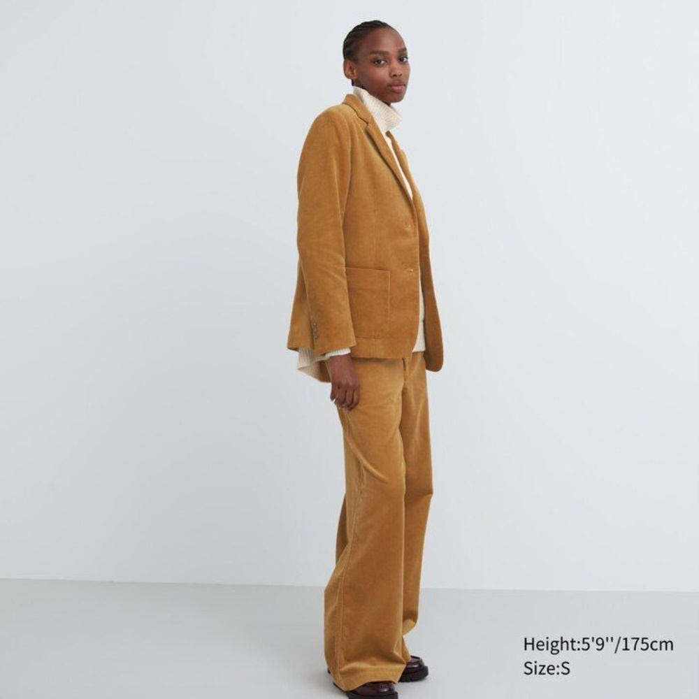 Vestes Uniqlo Corduroy Blazer Femme Marron A5261473 – Image 2