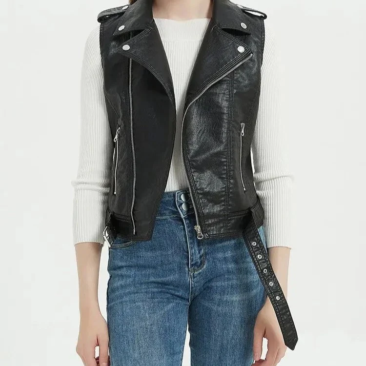 Veste en Cuir à Ceinture – Image 3