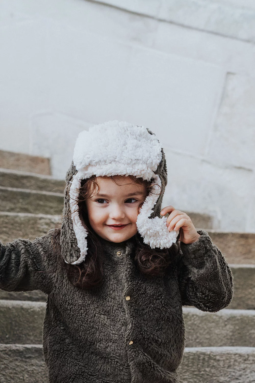 Veste bébé et enfant Teddy kaki – Image 3