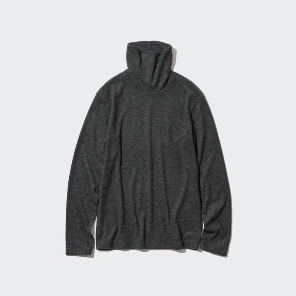T Shirts Uniqlo Heattech Fleece Turtleneck Long Sleeved Thermal Femme Rouge F8169427 – Image 6