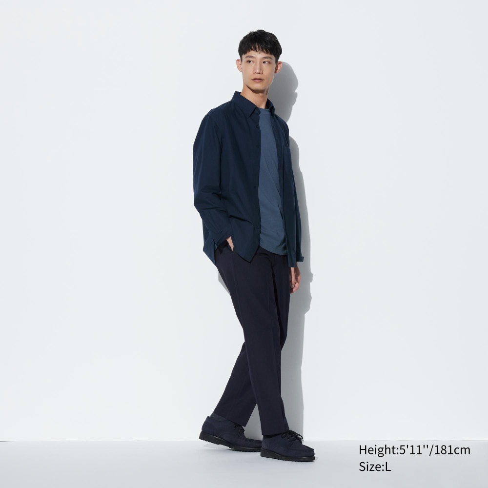 Costumes Uniqlo Smart Laine Like Ankle Length Homme Bleu Marine Z0694513