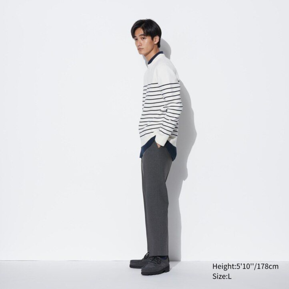 Costumes Uniqlo Smart Laine Like Ankle Length Homme Bleu Marine Z0694513 – Image 3